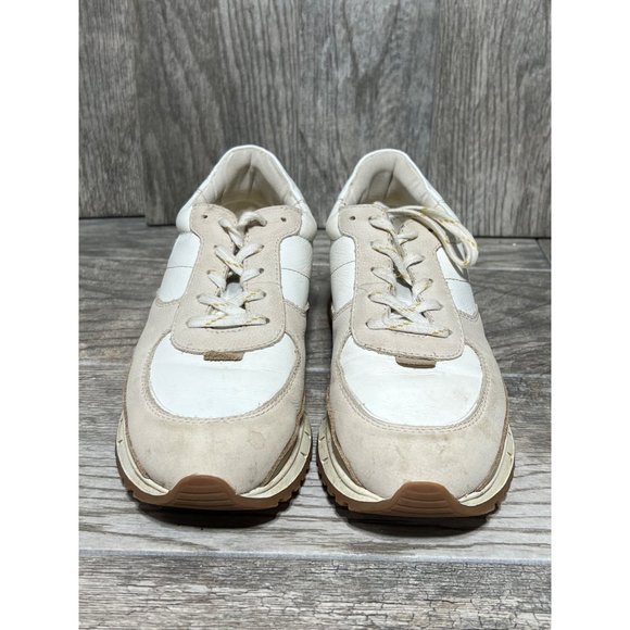 Madewell Kickoff Trainer Sneakers Nubuck Leather Suede Neutral White Cream 8.5 - Picture 3 of 7
